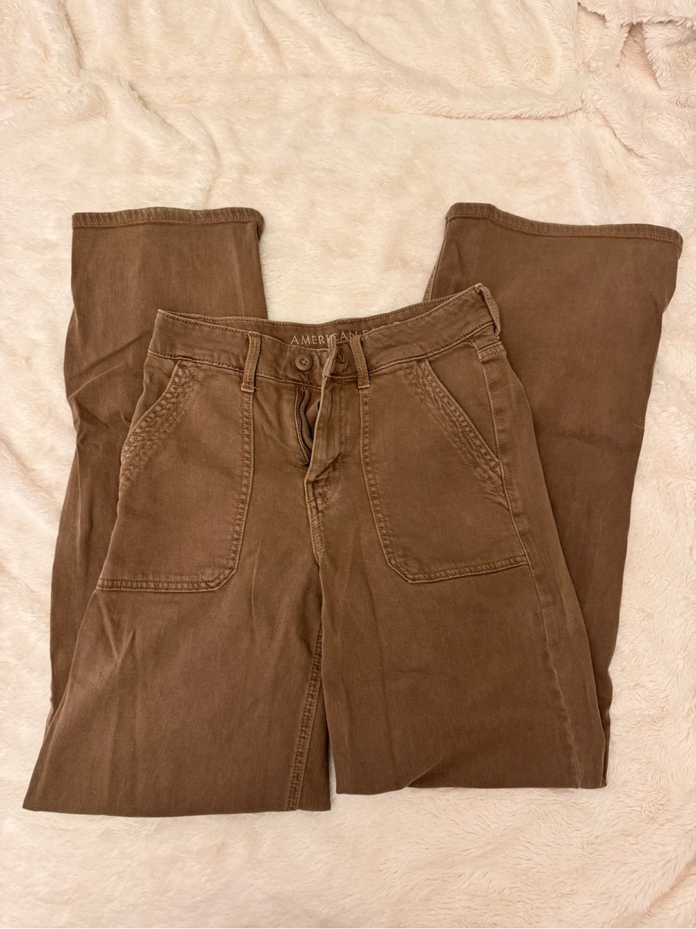 American Eagle Outfitters Womens Light Brown / Tan Wide Leg Pants